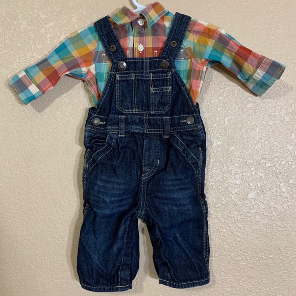 baby boy blue jean overalls